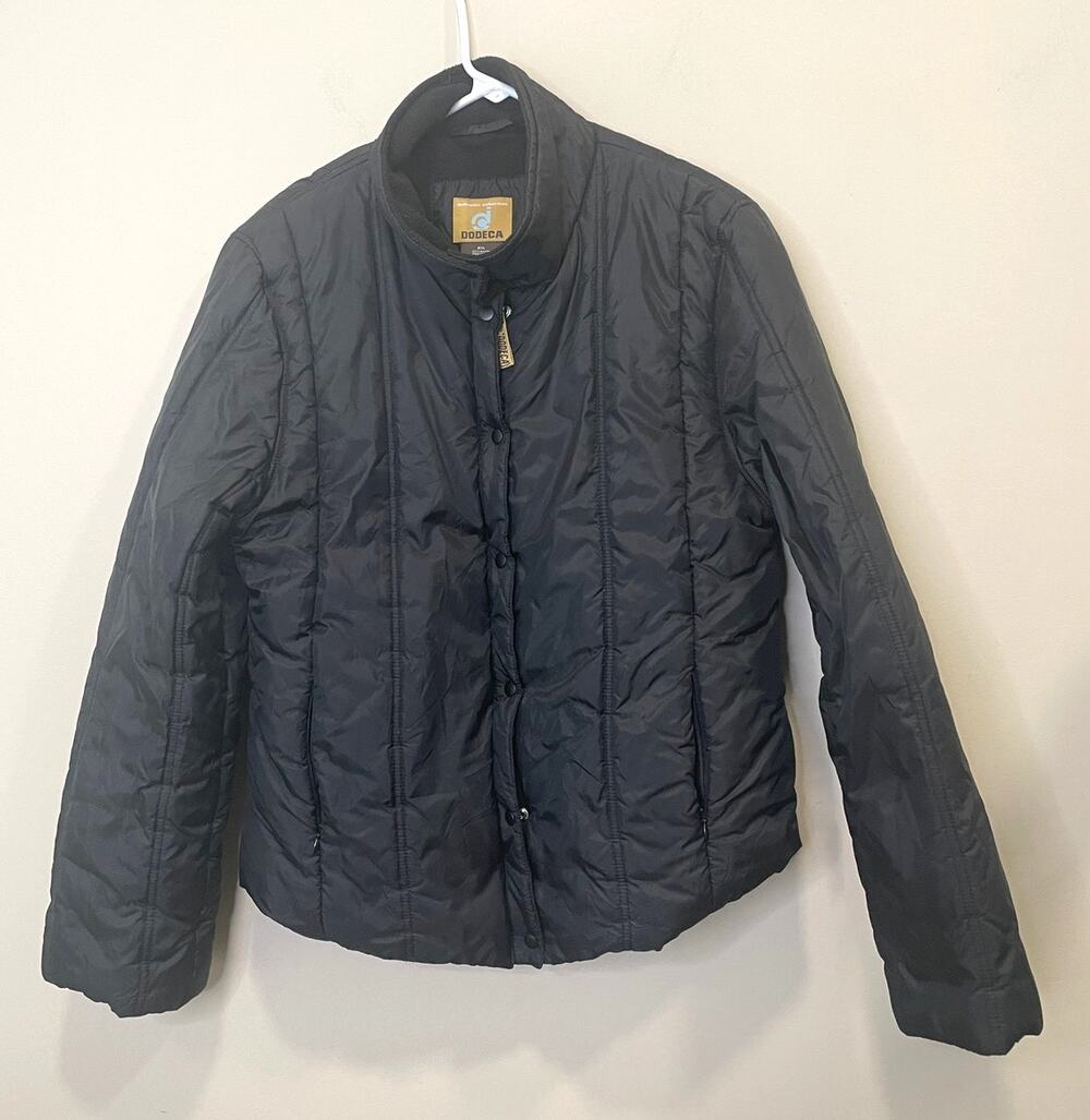 Vintage DODECA Authentic Collection Black‎ Quilted Puffer Jacket Women's Sz 2XL